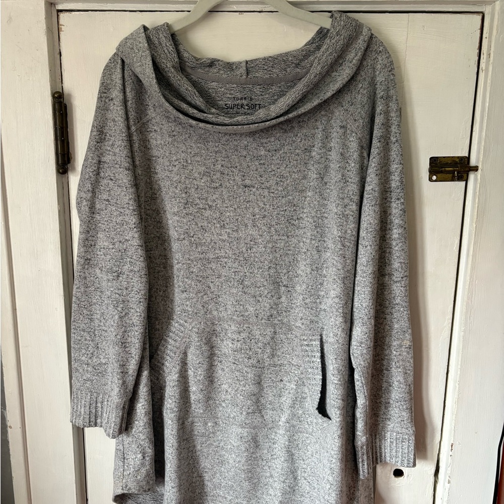 EUC Torrid Gray Cowl Neck Sweater
